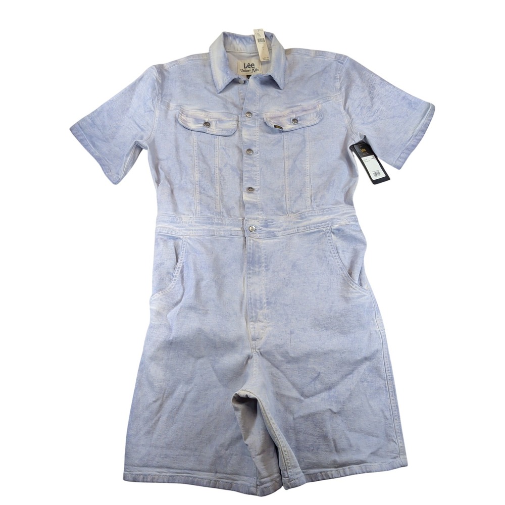 Lee Vintage Modern Union-Alls Acid Wash Denim Romper Deep Fog Acid Large NWT